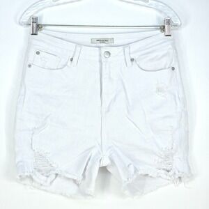 American Bazi Destroyed Denim Shorts Womens 30x4 Raw Hem Trashed Distressed Fray